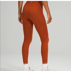 Lululemon Athletica Wunder Train High Rise Orange Leggings